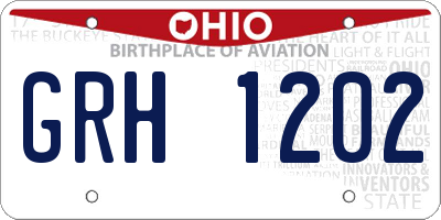 OH license plate GRH1202