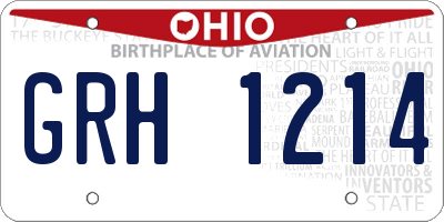 OH license plate GRH1214