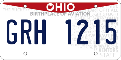 OH license plate GRH1215