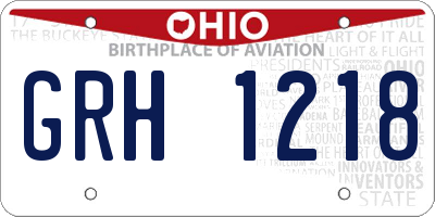 OH license plate GRH1218