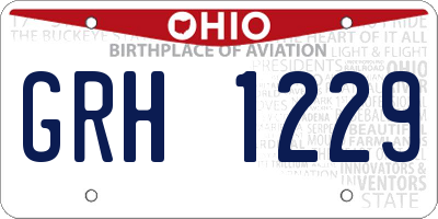 OH license plate GRH1229