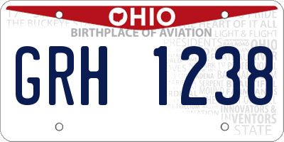 OH license plate GRH1238