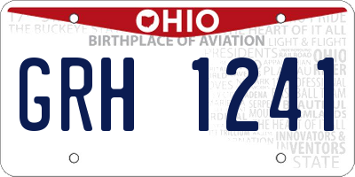 OH license plate GRH1241