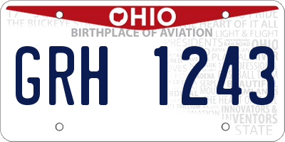 OH license plate GRH1243