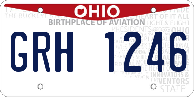 OH license plate GRH1246