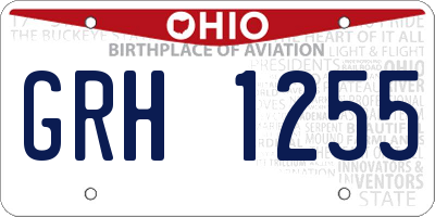 OH license plate GRH1255