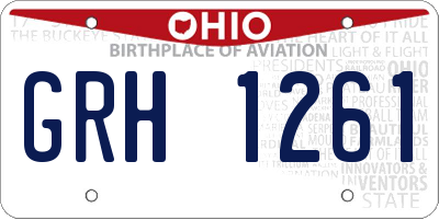 OH license plate GRH1261