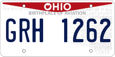 OH license plate GRH1262