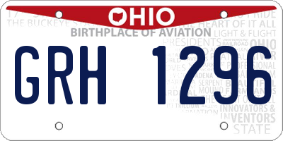 OH license plate GRH1296