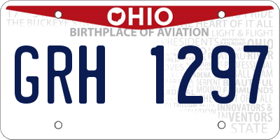 OH license plate GRH1297