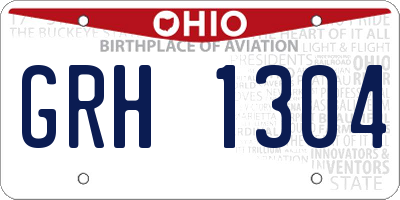 OH license plate GRH1304