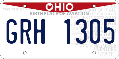 OH license plate GRH1305