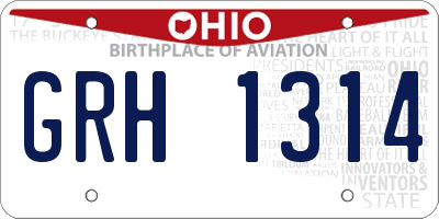 OH license plate GRH1314