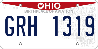 OH license plate GRH1319