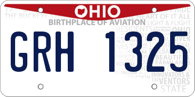 OH license plate GRH1325