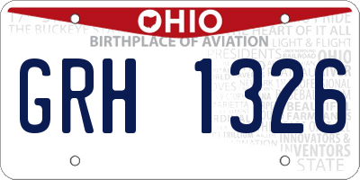 OH license plate GRH1326