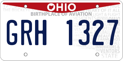 OH license plate GRH1327