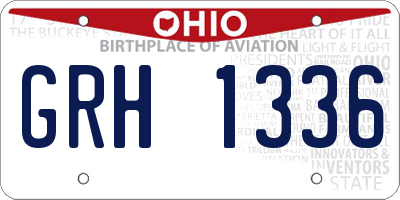 OH license plate GRH1336