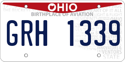 OH license plate GRH1339