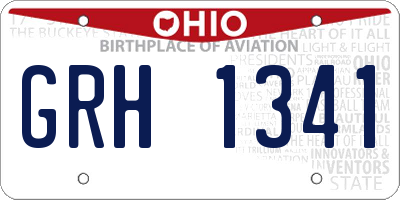 OH license plate GRH1341
