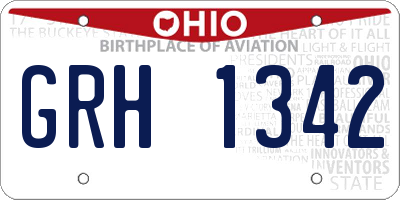 OH license plate GRH1342