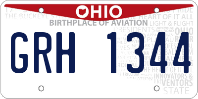 OH license plate GRH1344