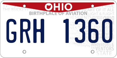 OH license plate GRH1360