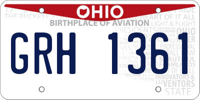 OH license plate GRH1361