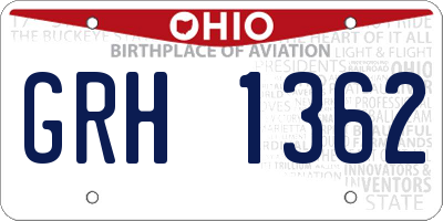 OH license plate GRH1362