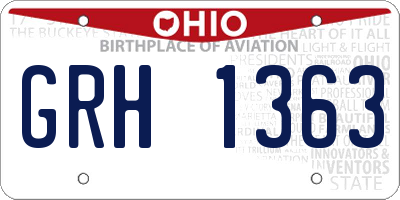 OH license plate GRH1363