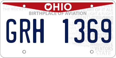 OH license plate GRH1369
