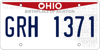 OH license plate GRH1371