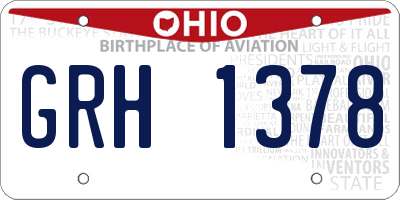 OH license plate GRH1378