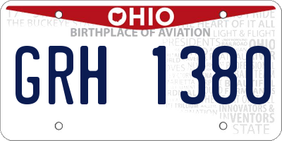 OH license plate GRH1380