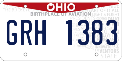 OH license plate GRH1383