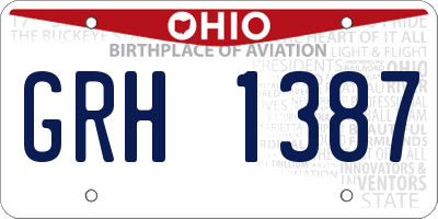 OH license plate GRH1387