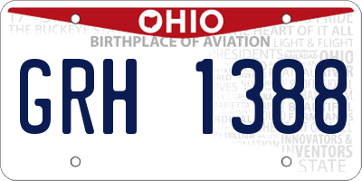 OH license plate GRH1388
