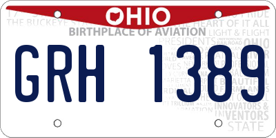 OH license plate GRH1389