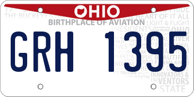 OH license plate GRH1395