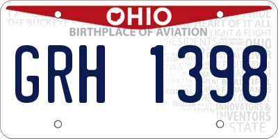 OH license plate GRH1398