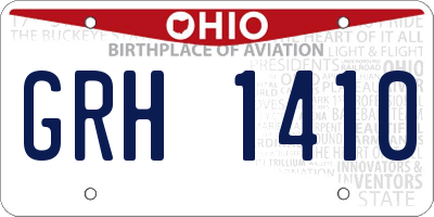 OH license plate GRH1410