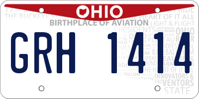OH license plate GRH1414