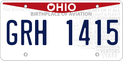OH license plate GRH1415