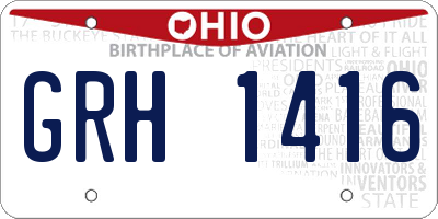 OH license plate GRH1416