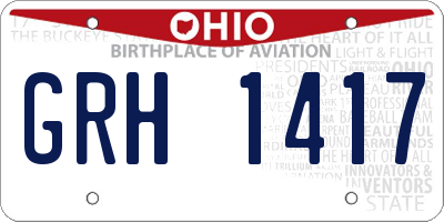 OH license plate GRH1417