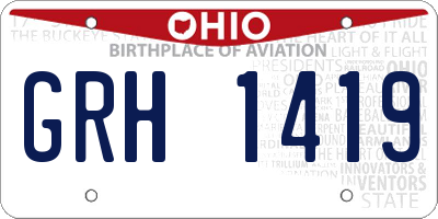 OH license plate GRH1419