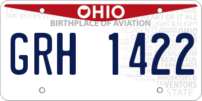 OH license plate GRH1422