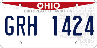 OH license plate GRH1424