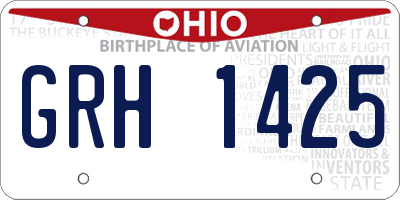 OH license plate GRH1425