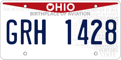 OH license plate GRH1428